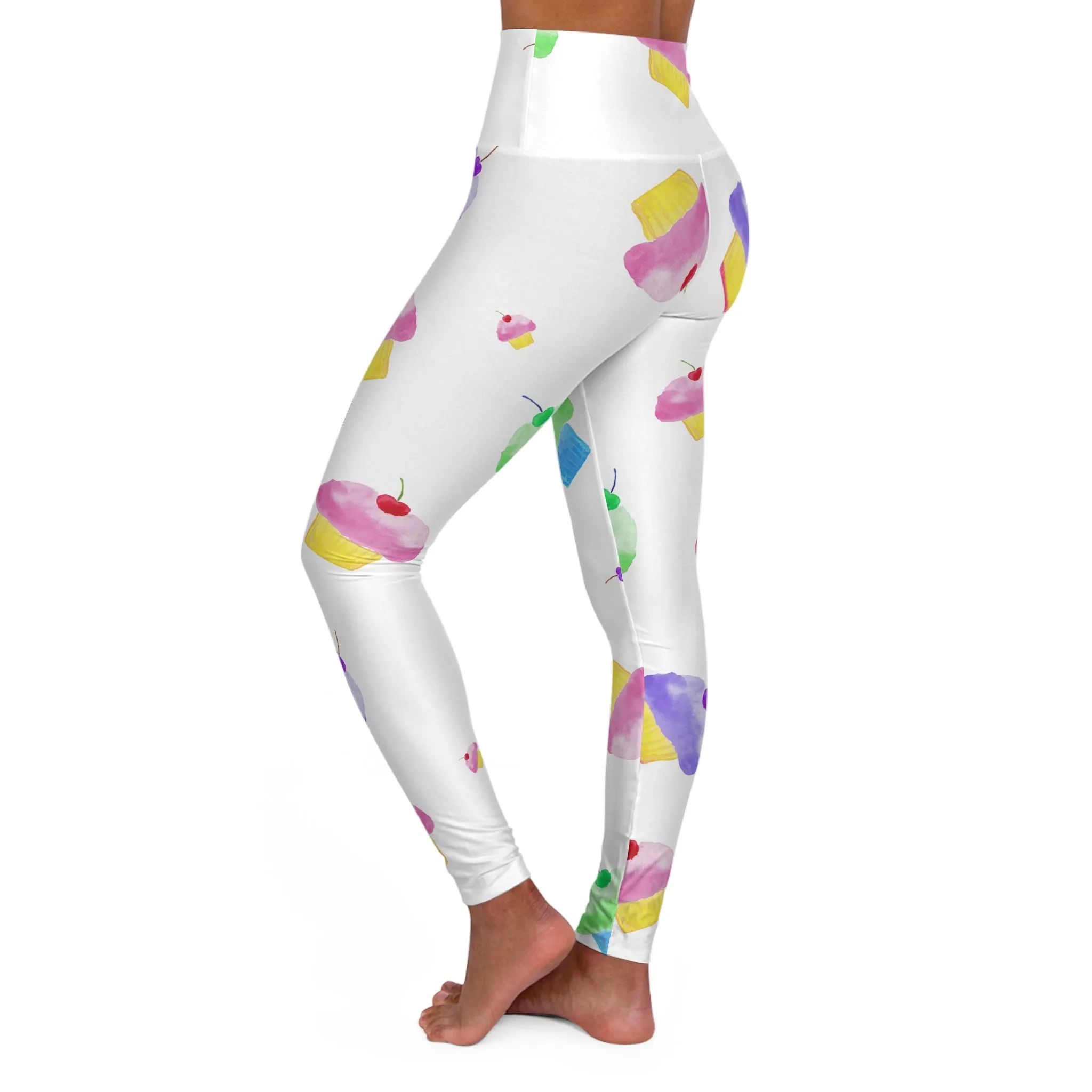 Colorful Cupcake High Waisted Yoga Leggings - Fun & Comfy Activewear for Yoga and Fitness