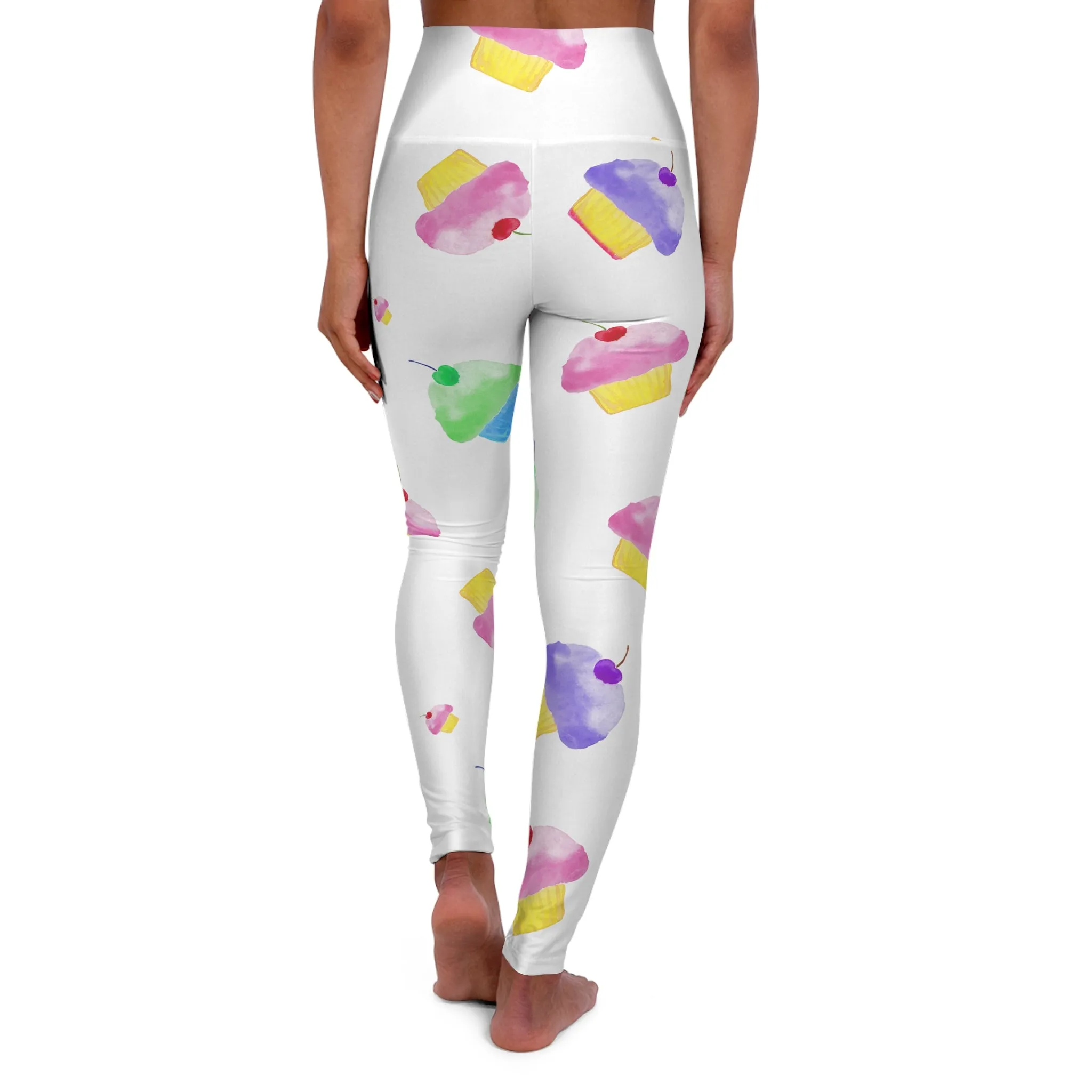 Colorful Cupcake High Waisted Yoga Leggings - Fun & Comfy Activewear for Yoga and Fitness