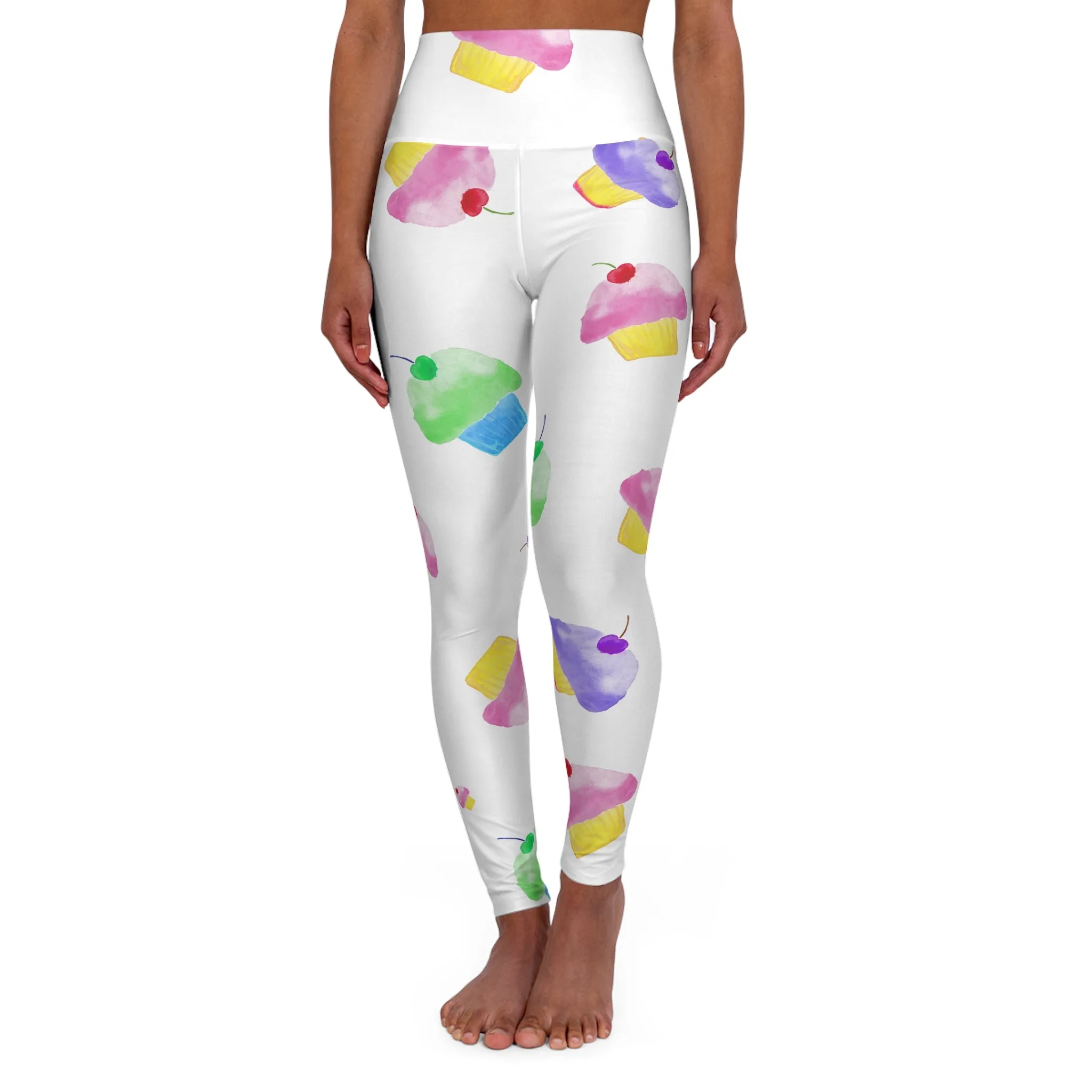 Colorful Cupcake High Waisted Yoga Leggings - Fun & Comfy Activewear for Yoga and Fitness