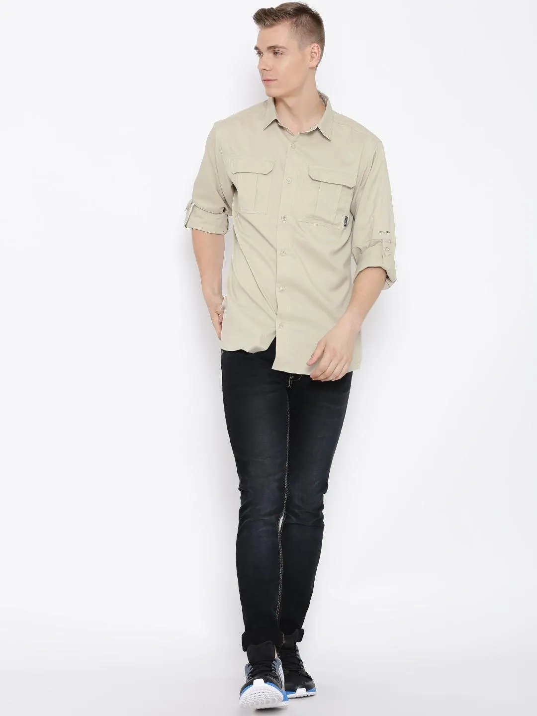 Columbia Men Beige Voyager II Long Sleeve Shirt