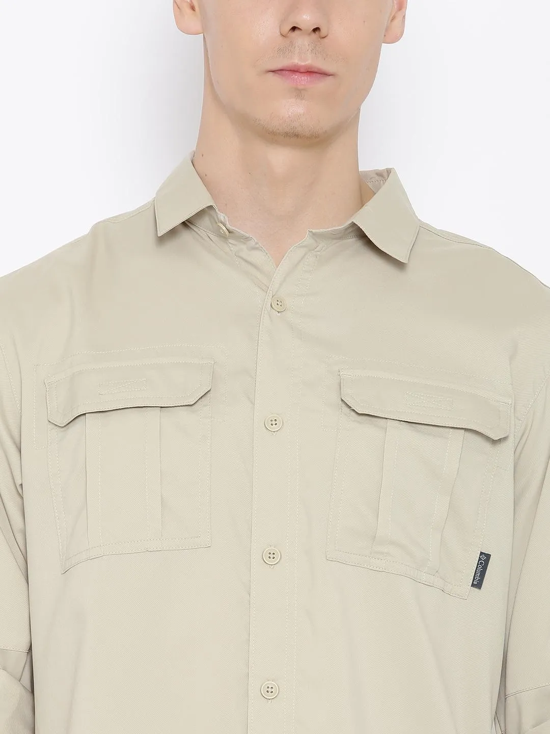 Columbia Men Beige Voyager II Long Sleeve Shirt
