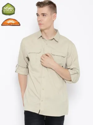 Columbia Men Beige Voyager II Long Sleeve Shirt