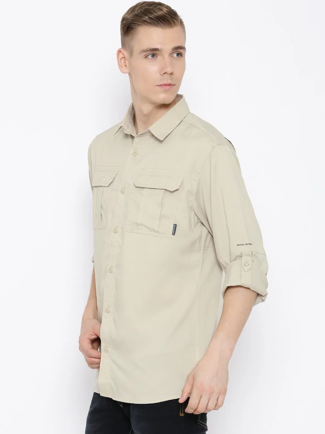 Columbia Men Beige Voyager II Long Sleeve Shirt