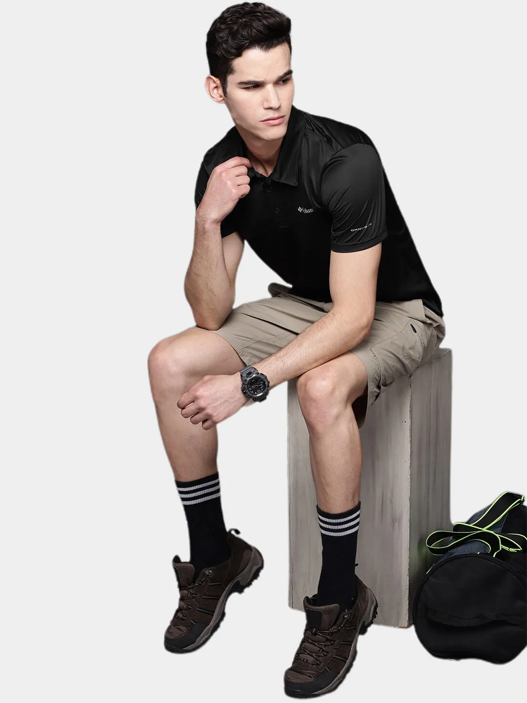 Columbia Men Black Columbia Hike Polo T-Shirt