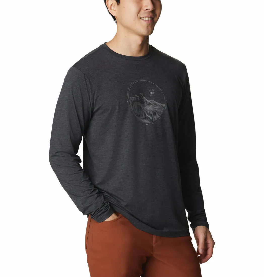 Columbia Men Black Tech Trail Graphic Long Sleeve T-Shirt