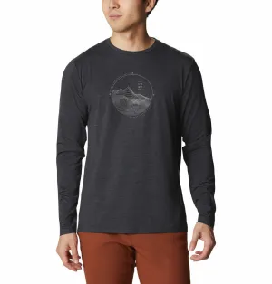 Columbia Men Black Tech Trail Graphic Long Sleeve T-Shirt
