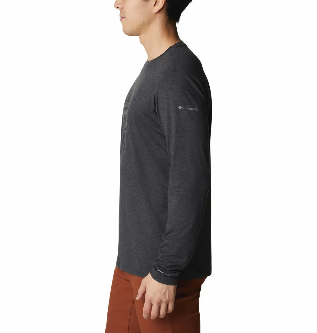 Columbia Men Black Tech Trail Graphic Long Sleeve T-Shirt