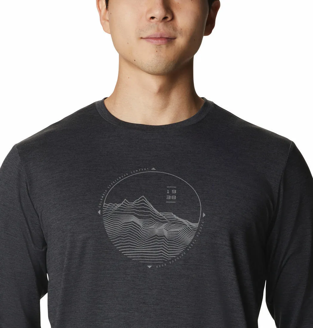Columbia Men Black Tech Trail Graphic Long Sleeve T-Shirt