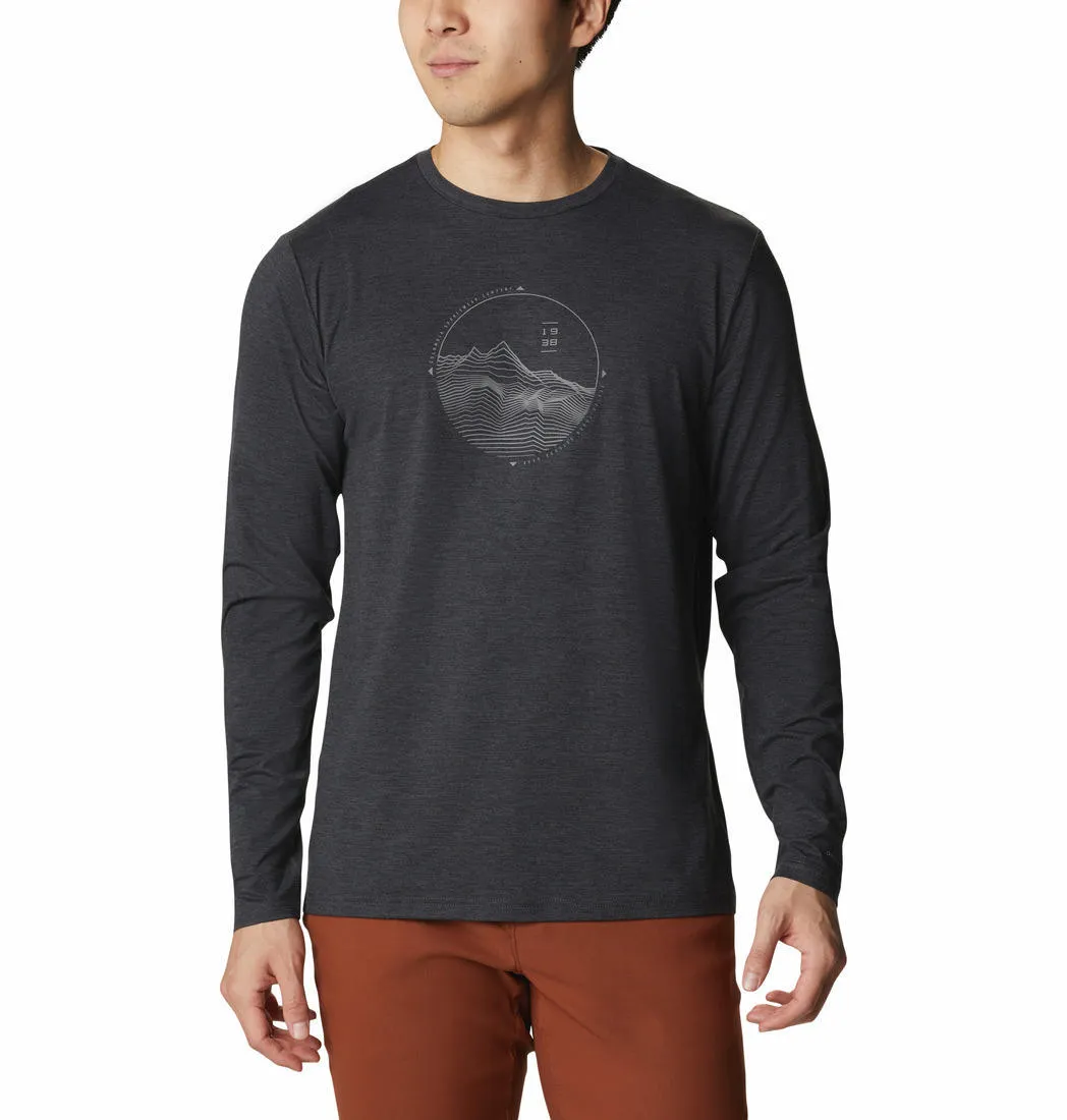 Columbia Men Black Tech Trail Graphic Long Sleeve T-Shirt