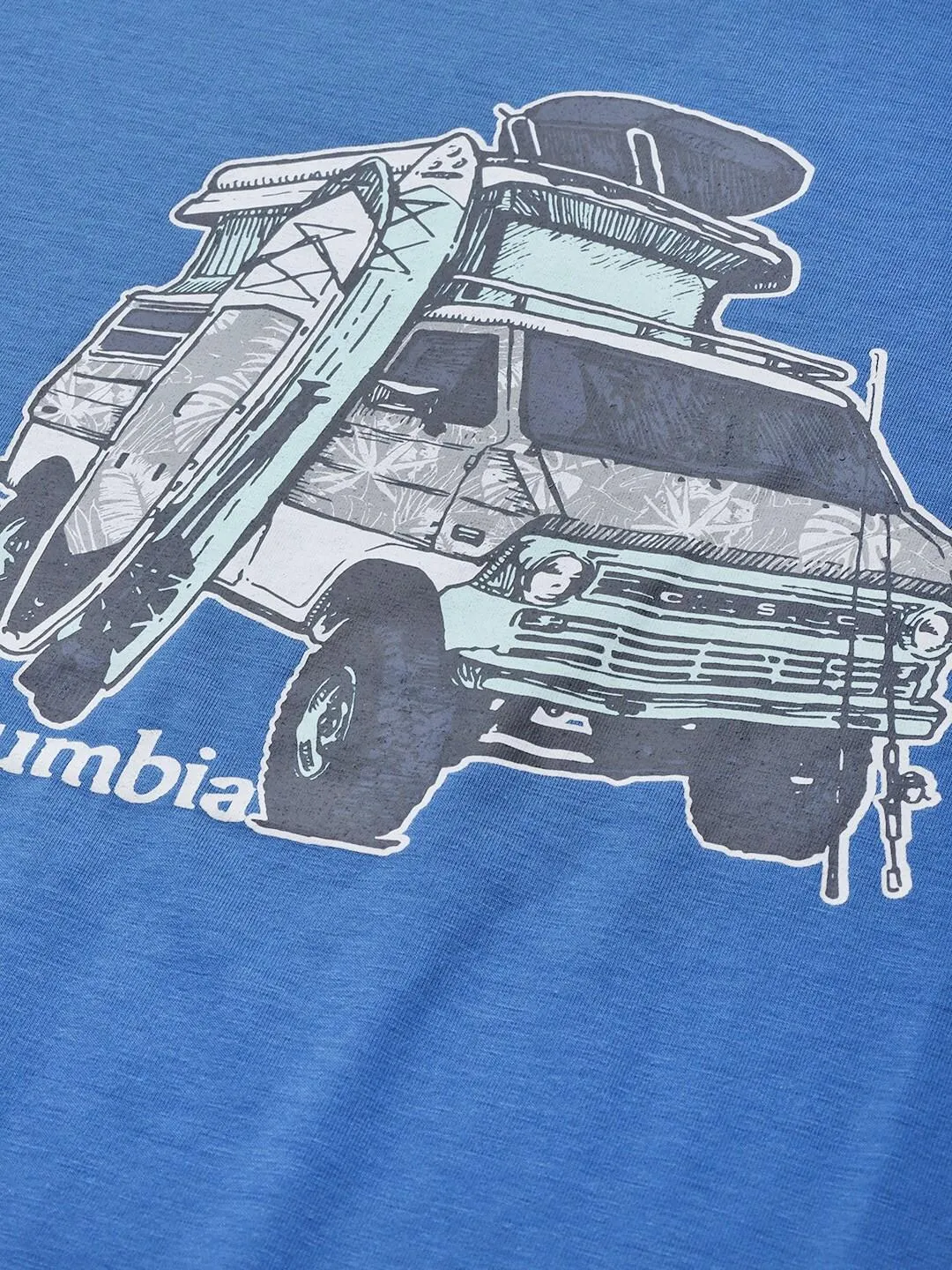 Columbia Men Blue S Sun Trek Short Sleeve Graphic T-Shirt