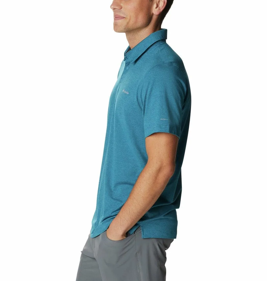 Columbia Men Blue Tech Trail Polo T-Shirt