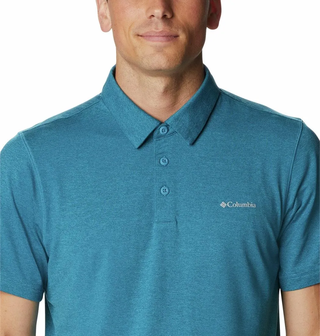 Columbia Men Blue Tech Trail Polo T-Shirt