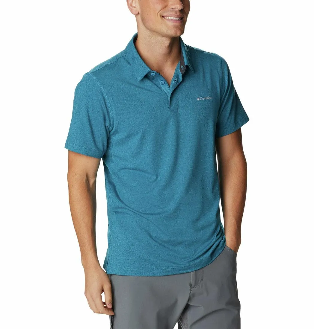 Columbia Men Blue Tech Trail Polo T-Shirt
