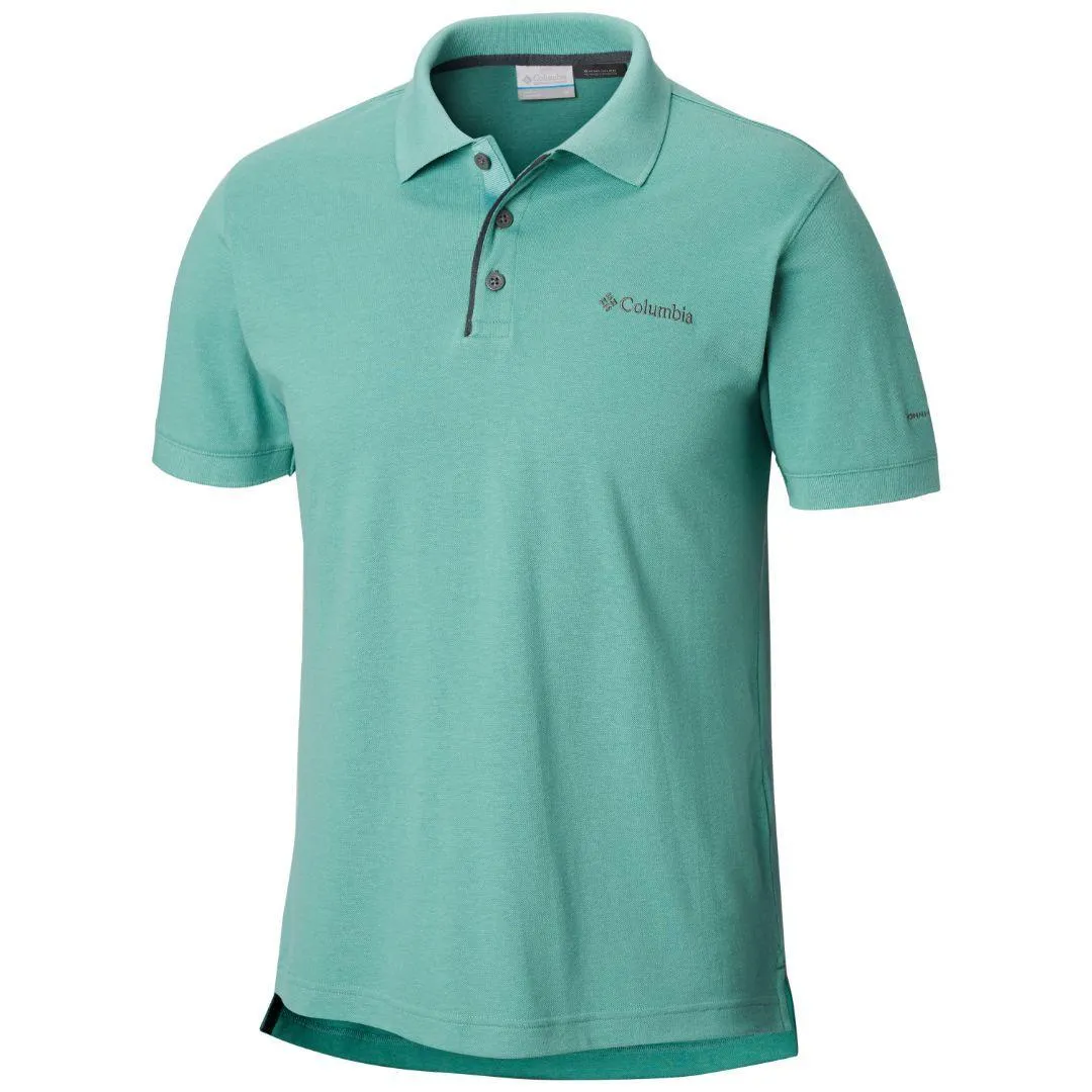 Columbia Men Green Cascade Range Solid Polo T-Shirt