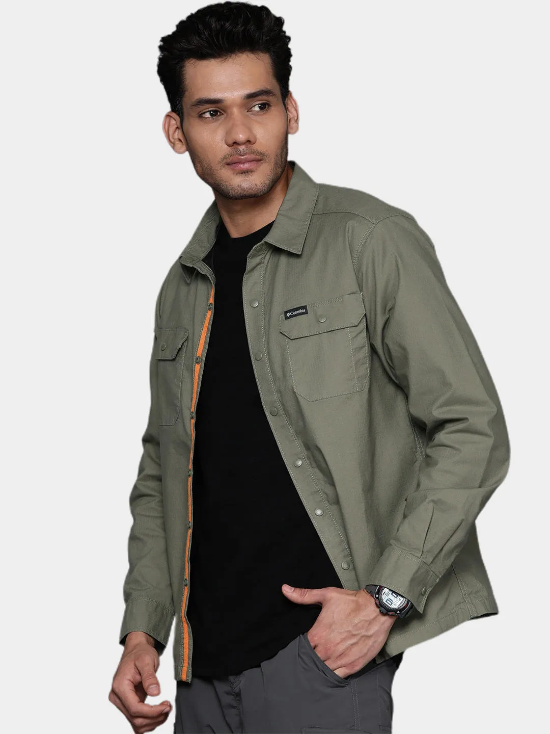 Columbia Men Green Landroamer Lined Shirt