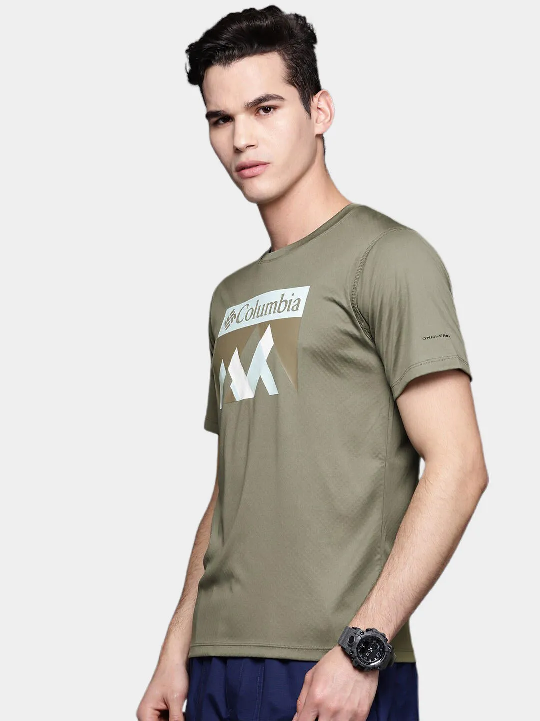 Columbia Men Green Zero Rules Short Sleeve Graphic T-Shirt