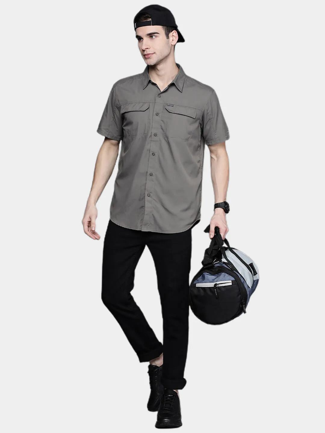 Columbia Men Grey Silver Ridge 2.0 Short Sleeve Shirt