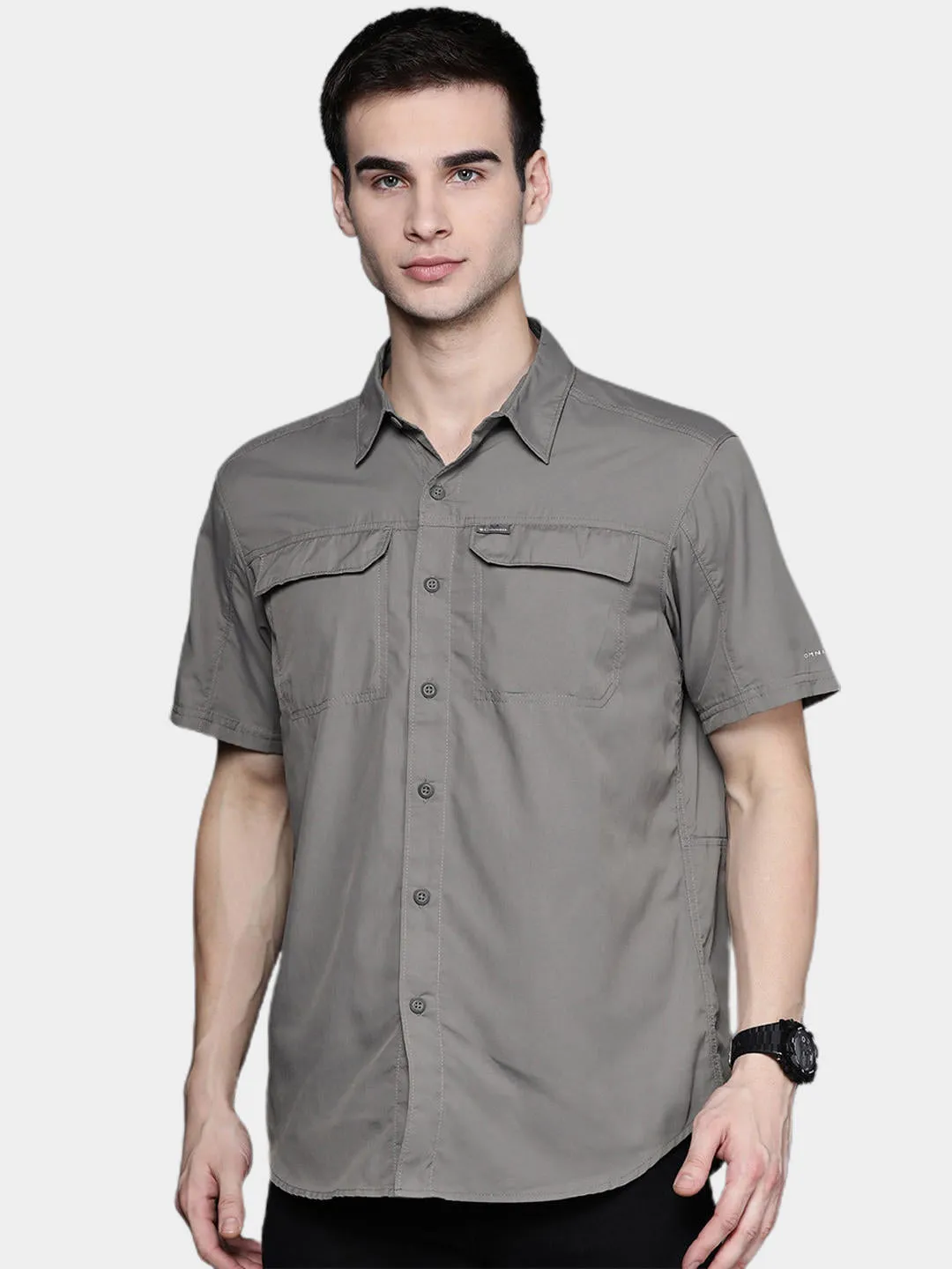 Columbia Men Grey Silver Ridge 2.0 Short Sleeve Shirt