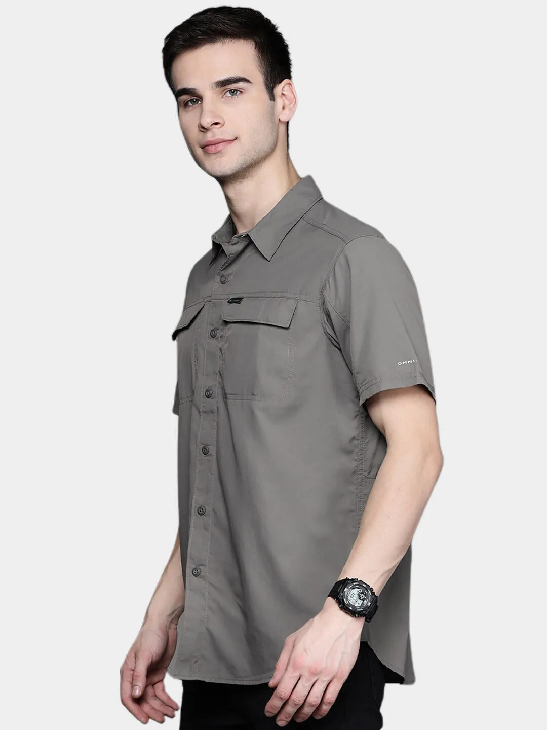 Columbia Men Grey Silver Ridge 2.0 Short Sleeve Shirt