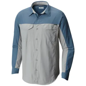 Columbia Men Grey Silver Ridge Blocked Long Sleeve Shirt