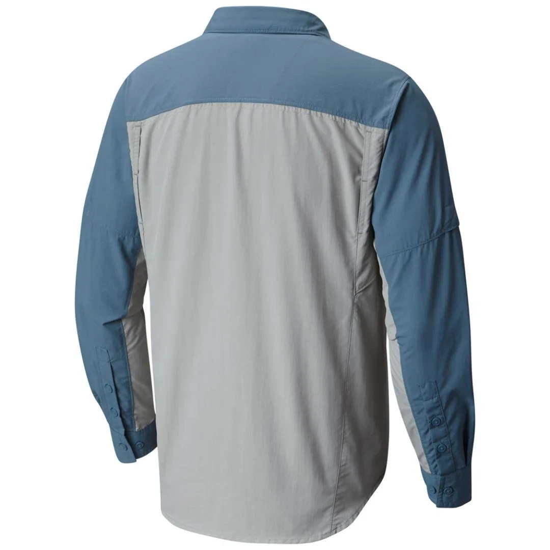 Columbia Men Grey Silver Ridge Blocked Long Sleeve Shirt