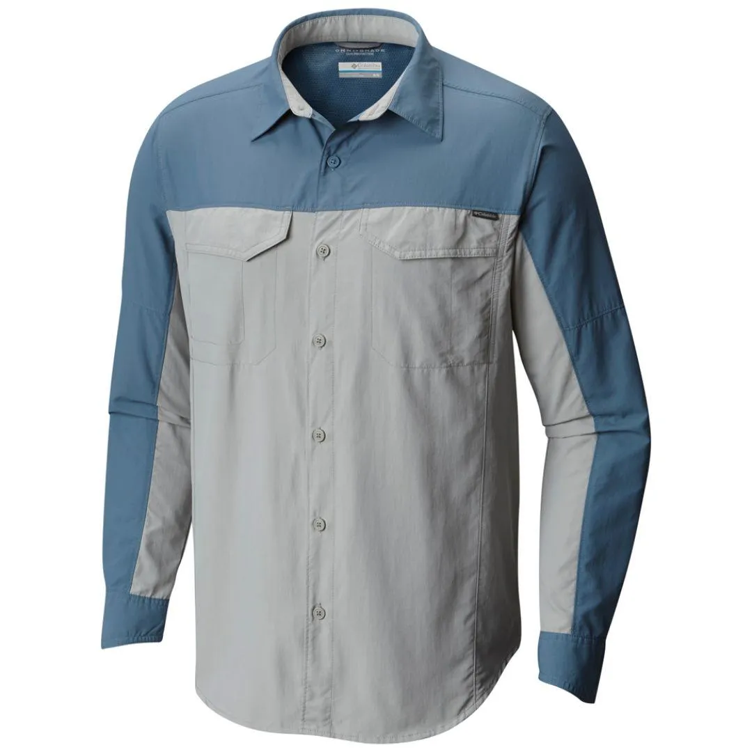 Columbia Men Grey Silver Ridge Blocked Long Sleeve Shirt