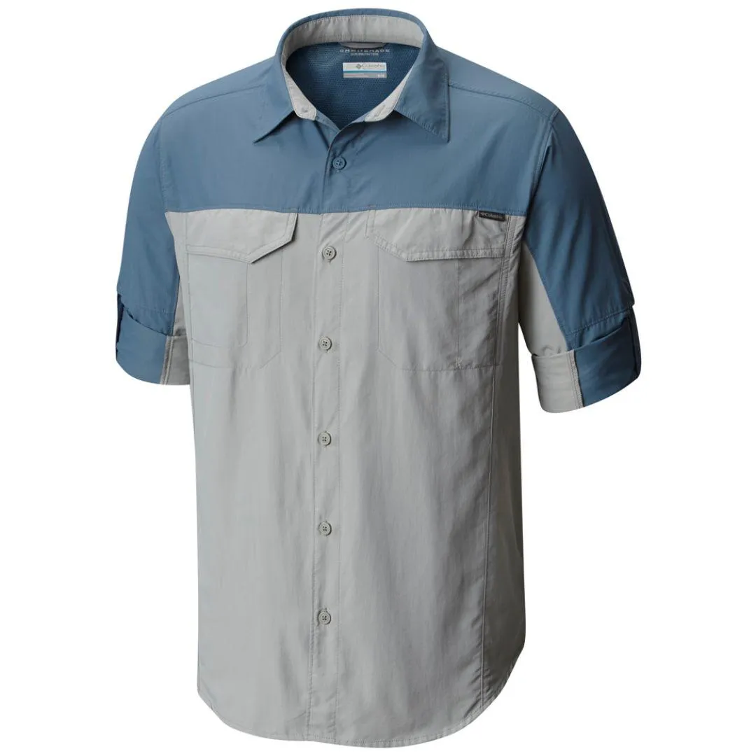 Columbia Men Grey Silver Ridge Blocked Long Sleeve Shirt
