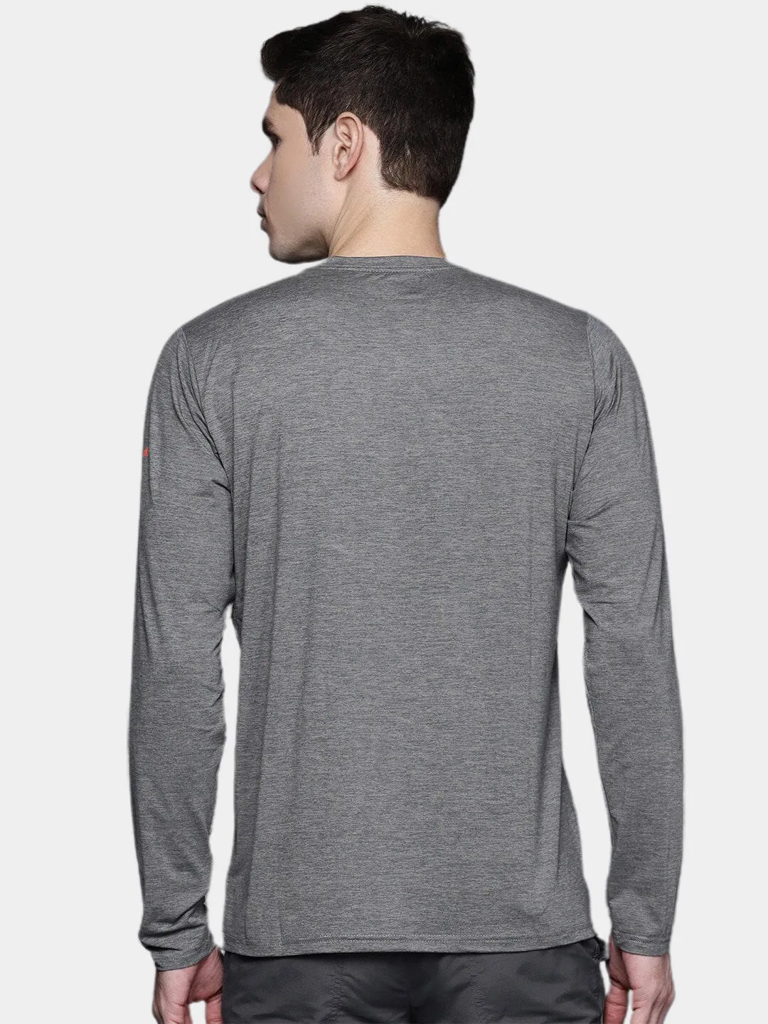 Columbia Men Grey Tech Trail Graphic Long Sleeve T-Shirt
