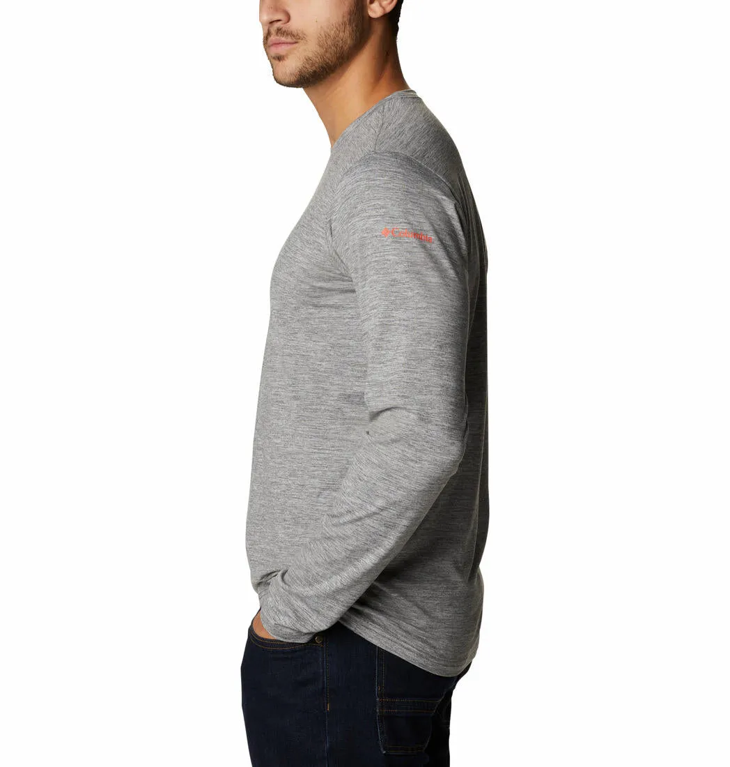 Columbia Men Grey Tech Trail Graphic Long Sleeve T-Shirt
