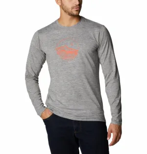 Columbia Men Grey Tech Trail Graphic Long Sleeve T-Shirt