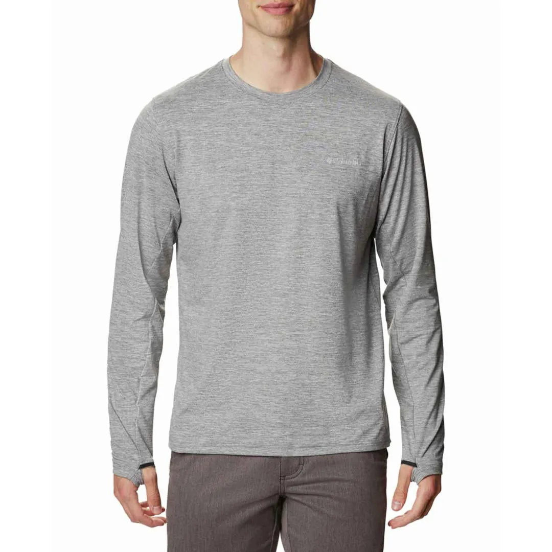 Columbia Men Grey Tech Trail Long Sleeve Crew II T-Shirt