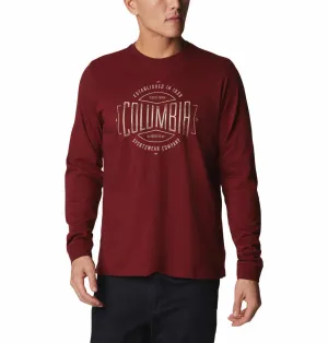 Columbia Men Maroon Brighton Woods Graphic Long Sleeve T-Shirt