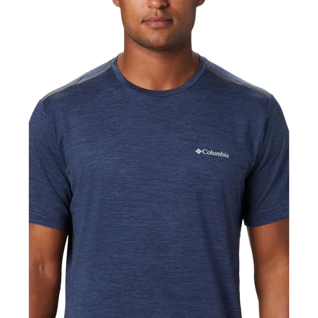 Columbia Men Navy Blue Tech Trail Crew Neck T-Shirt