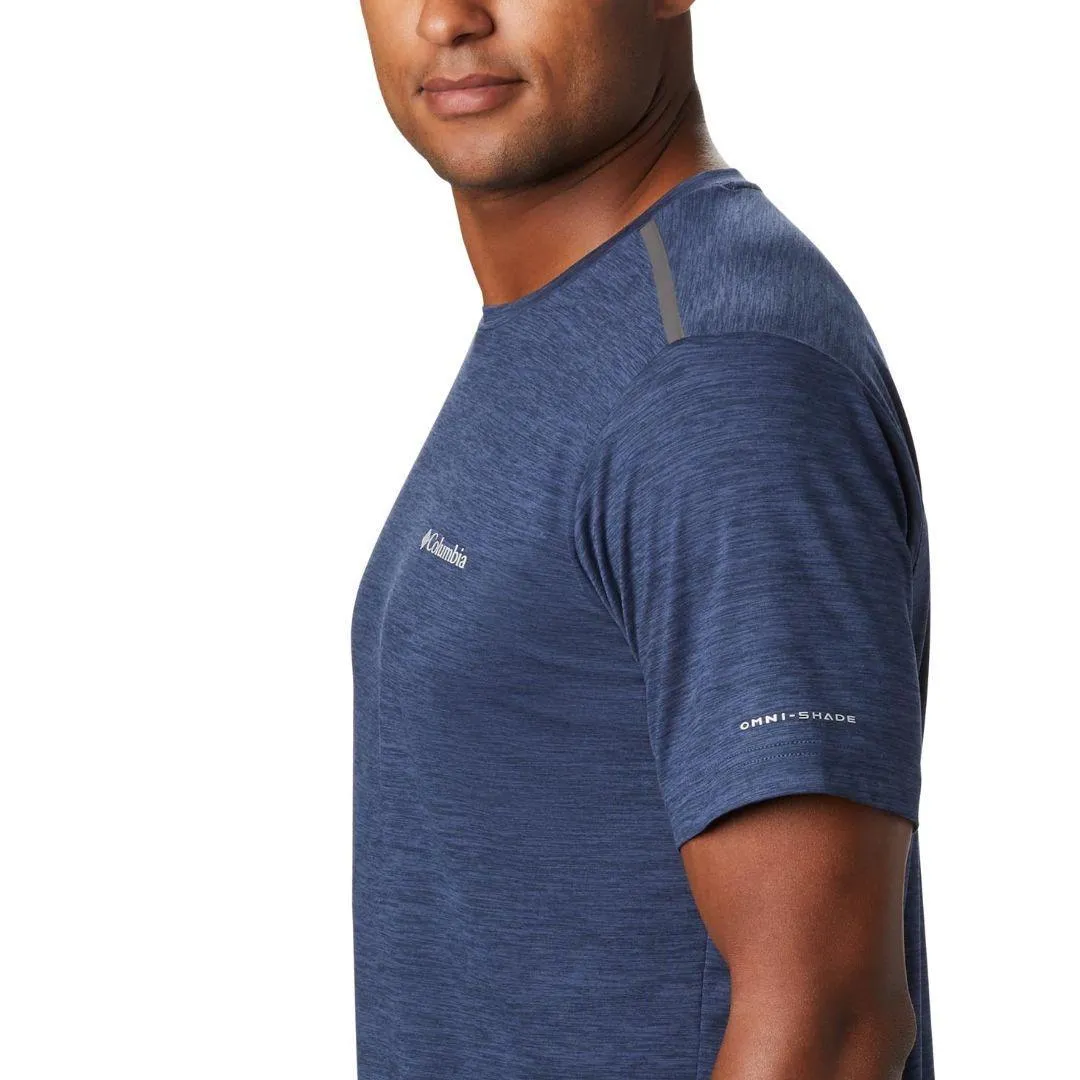 Columbia Men Navy Blue Tech Trail Crew Neck T-Shirt