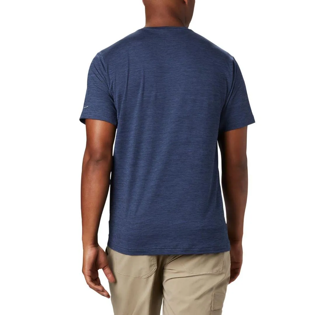 Columbia Men Navy Blue Tech Trail Crew Neck T-Shirt