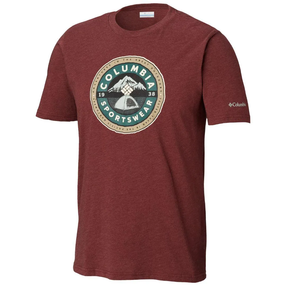Columbia Men Red Brightwoods Basin Short Sleeve T-Shirt