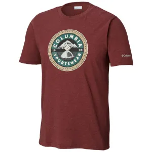 Columbia Men Red Brightwoods Basin Short Sleeve T-Shirt