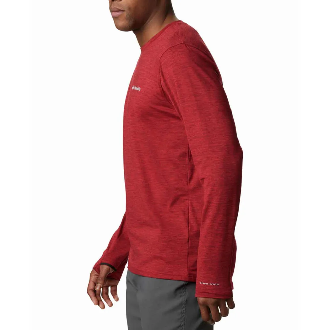Columbia Men Red Tech Trail Long Sleeve Crew II T-Shirt