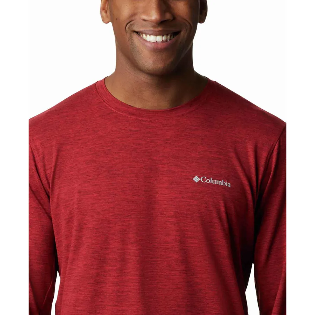 Columbia Men Red Tech Trail Long Sleeve Crew II T-Shirt