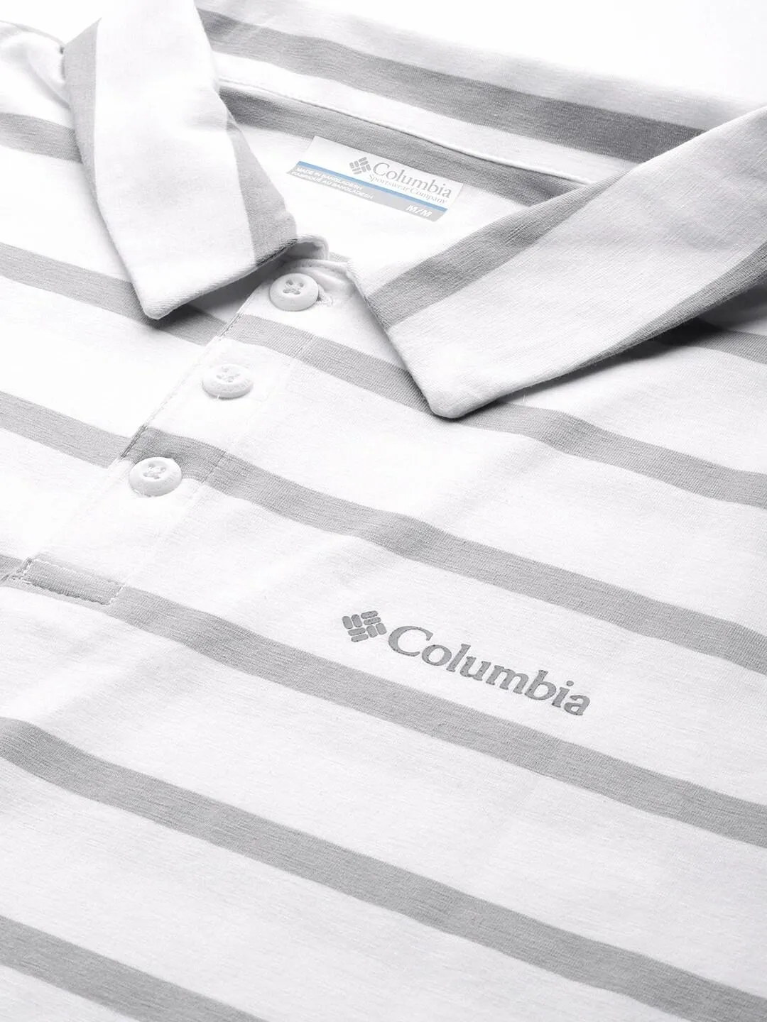 Columbia Men White Sun Trek Polo T-Shirt