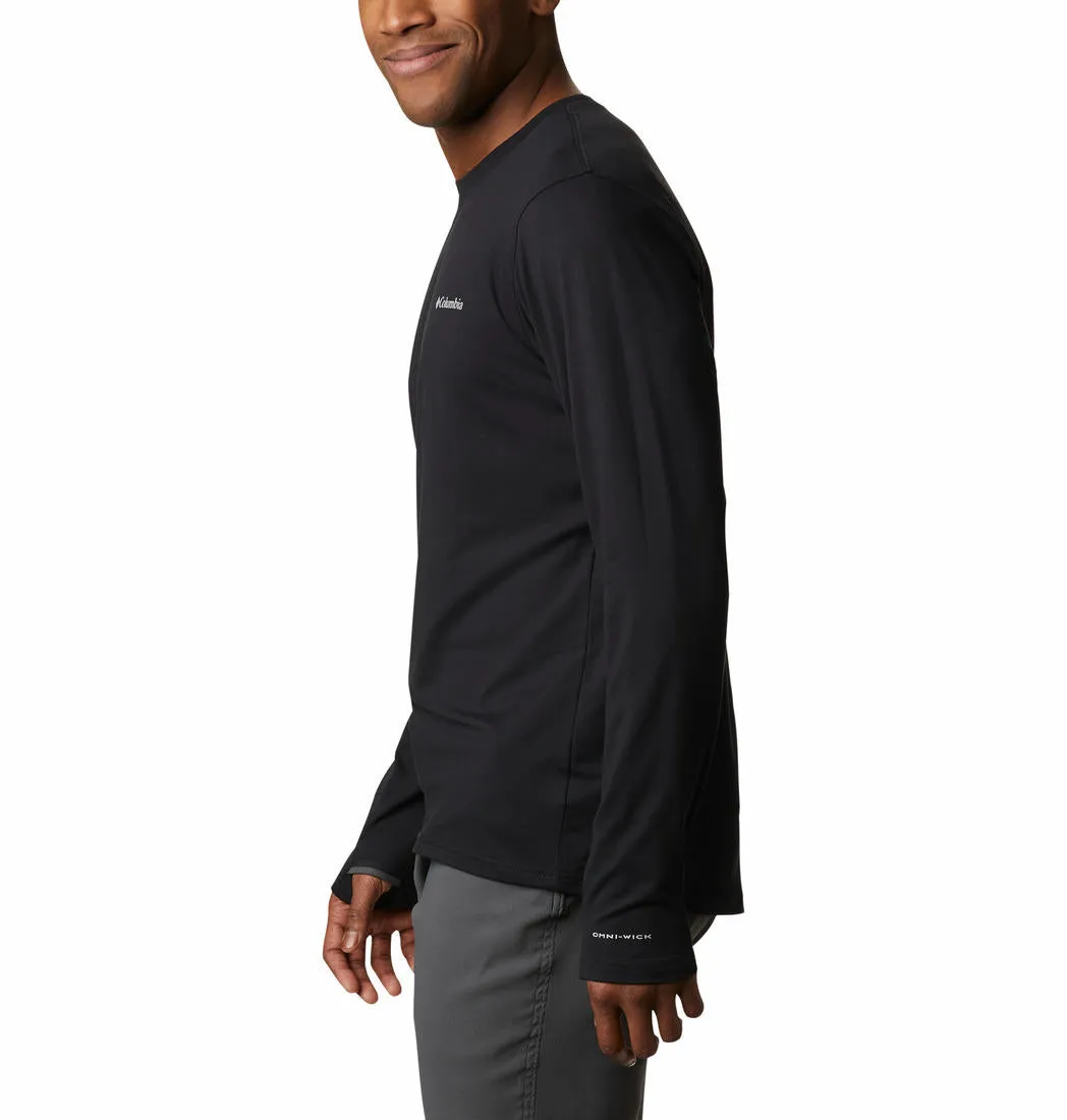 Columbia Mens Black Tech Trail Long Sleeve Crew II Tshirt