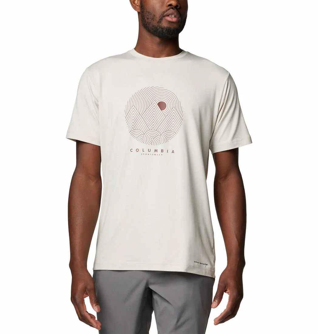 Columbia Mens Brown Kwick Hike Graphic Short Sleeve Tee