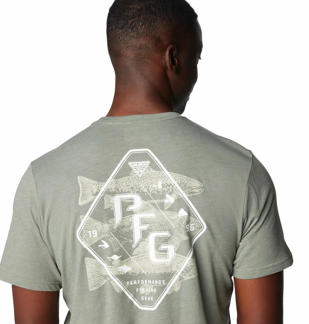Columbia Mens Green PFG Tarpon Rise Tech Tee SS