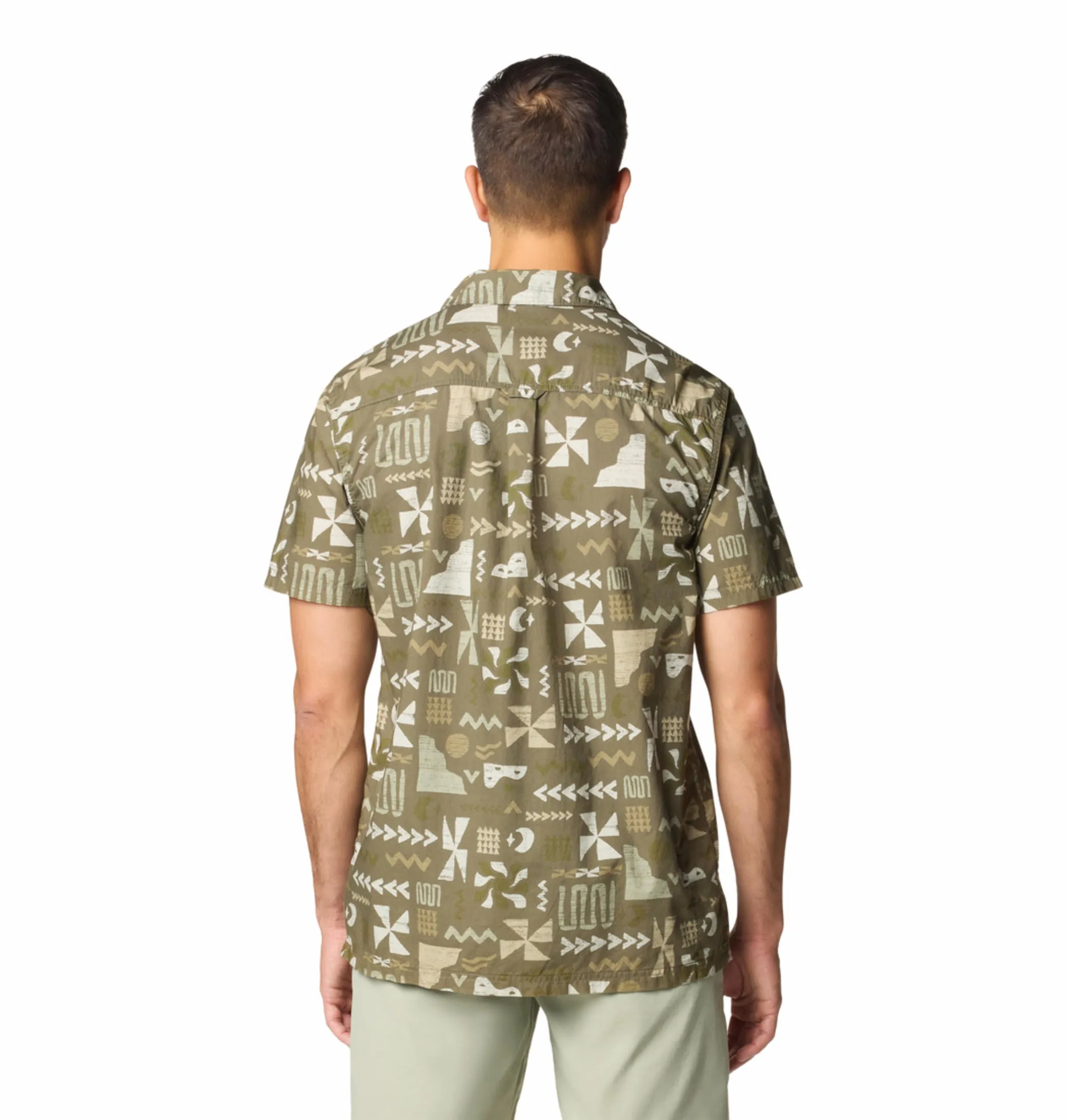Columbia Mens Olive Pine Canyon Short Sleeve Shirt