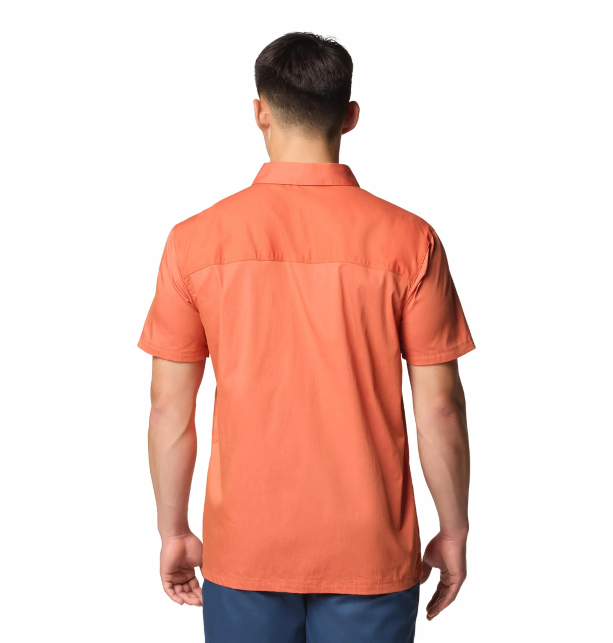 Columbia Mens Orange Landroamer Twill Short Sleeve Shirt