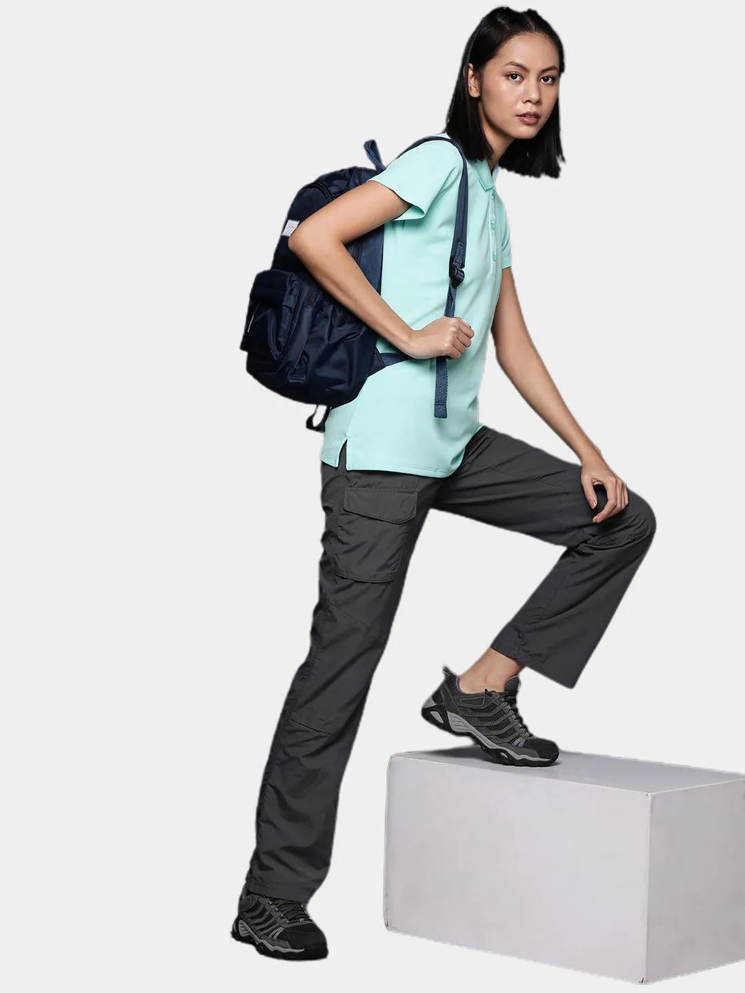 Columbia Women Blue Innisfree SS Polo T-Shirt