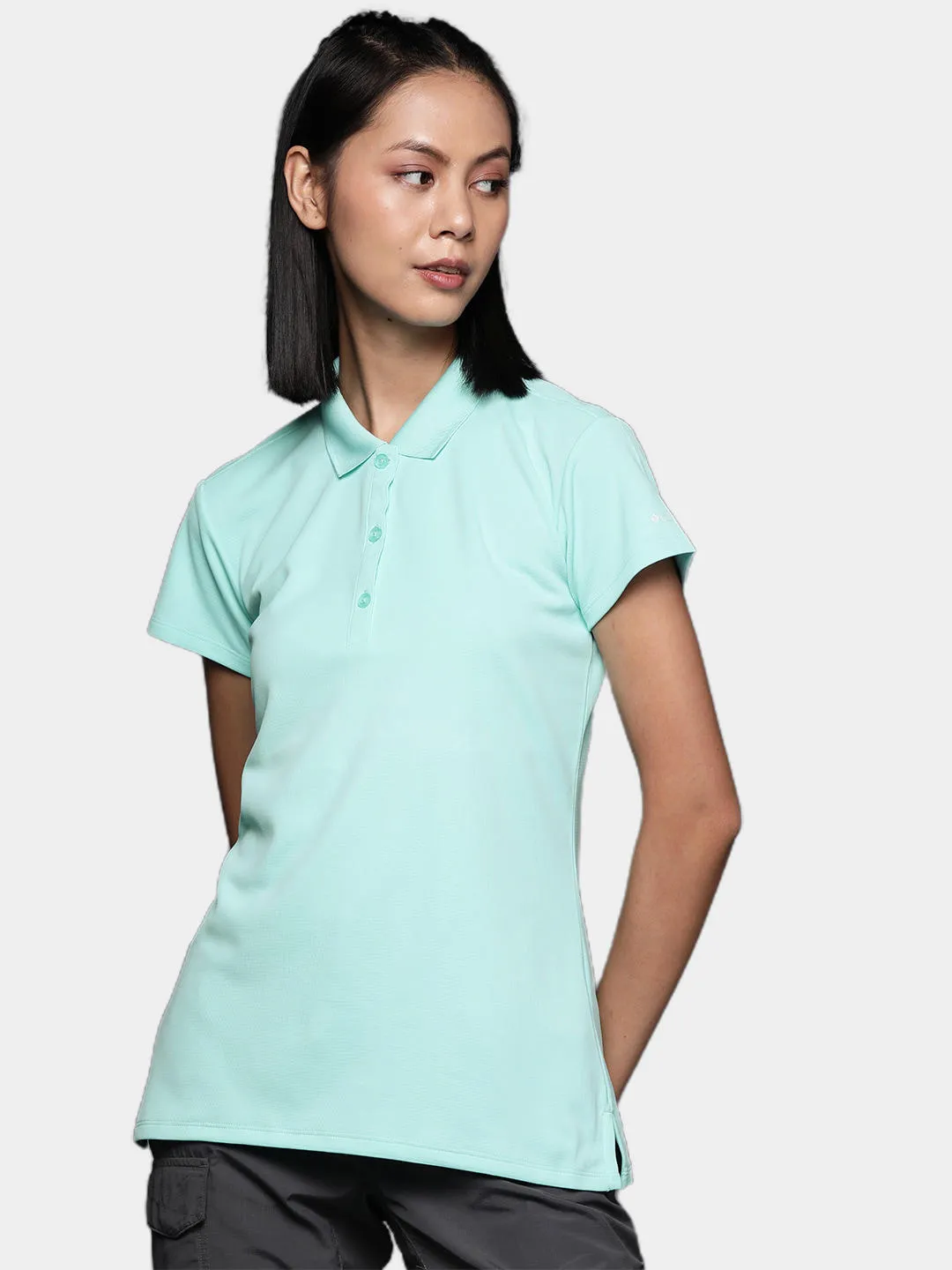 Columbia Women Blue Innisfree SS Polo T-Shirt