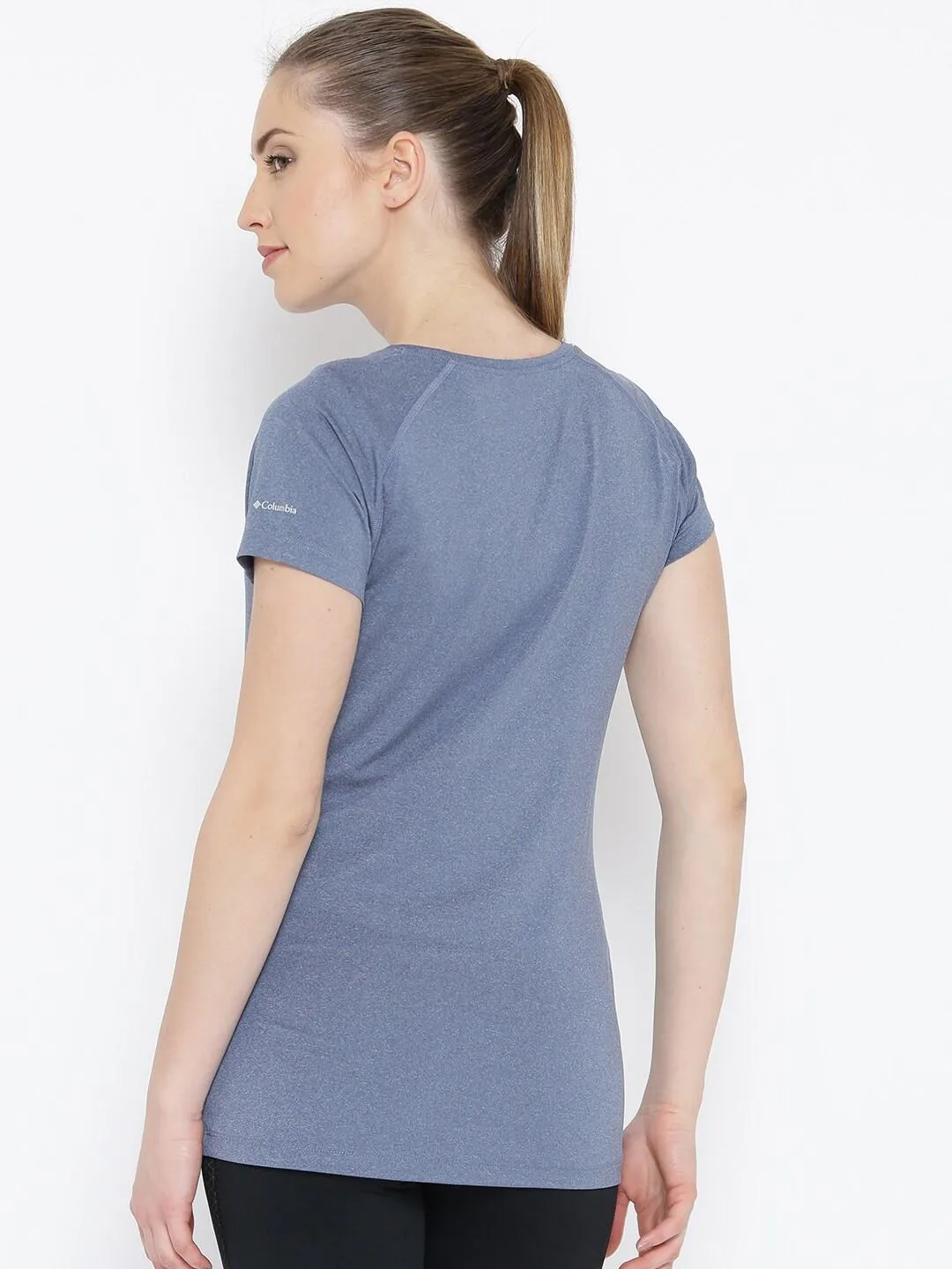 Columbia Women Blue Tuk Mountain Womens Short Sleeve T-Shirt