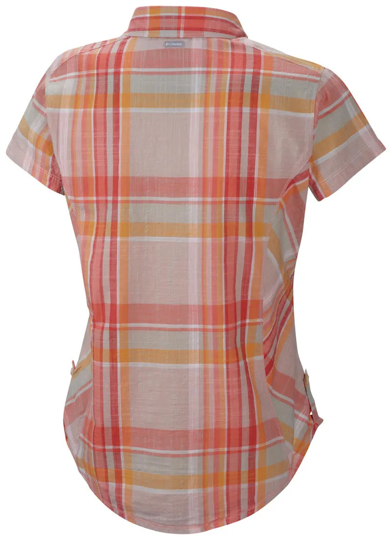 Columbia Women Orange Camp Henry Short Sleeve Shirt