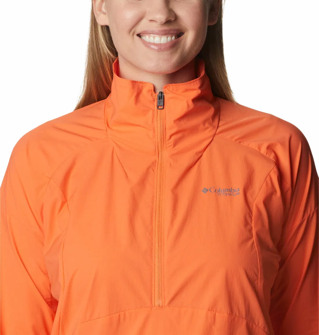 Columbia Women Orange W Titan Pass Lightweight 1/2 Zip Shirts